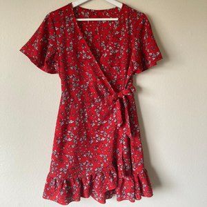 Floral red dress